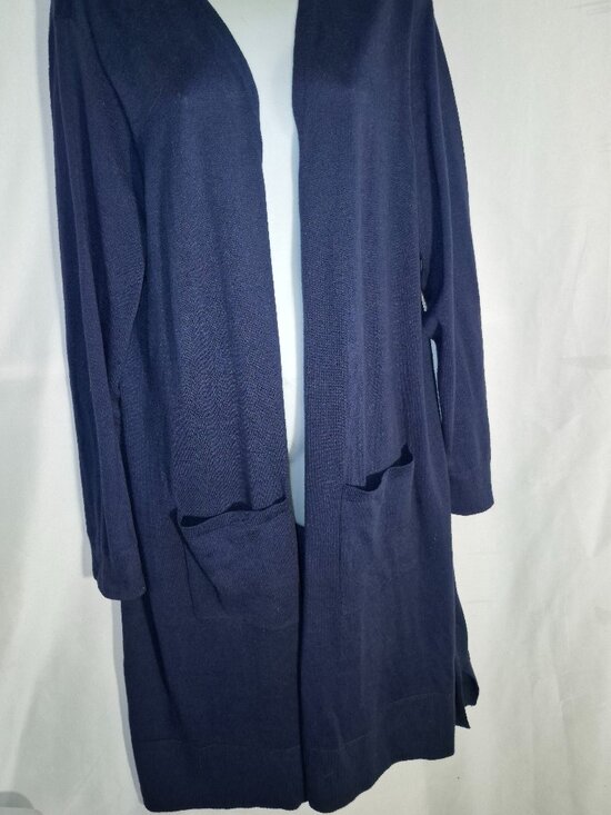 AMAZON ESSENTIALS Long open-front Cardigan sweater, Dark Blue in size XXL NWT - Picture 15 of 16